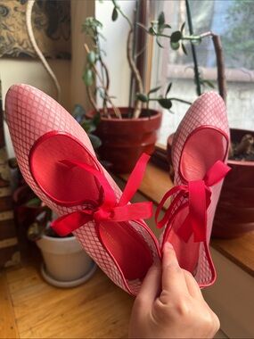 Valley Mesh Ballet Flat, Leather, Intentionally Blank